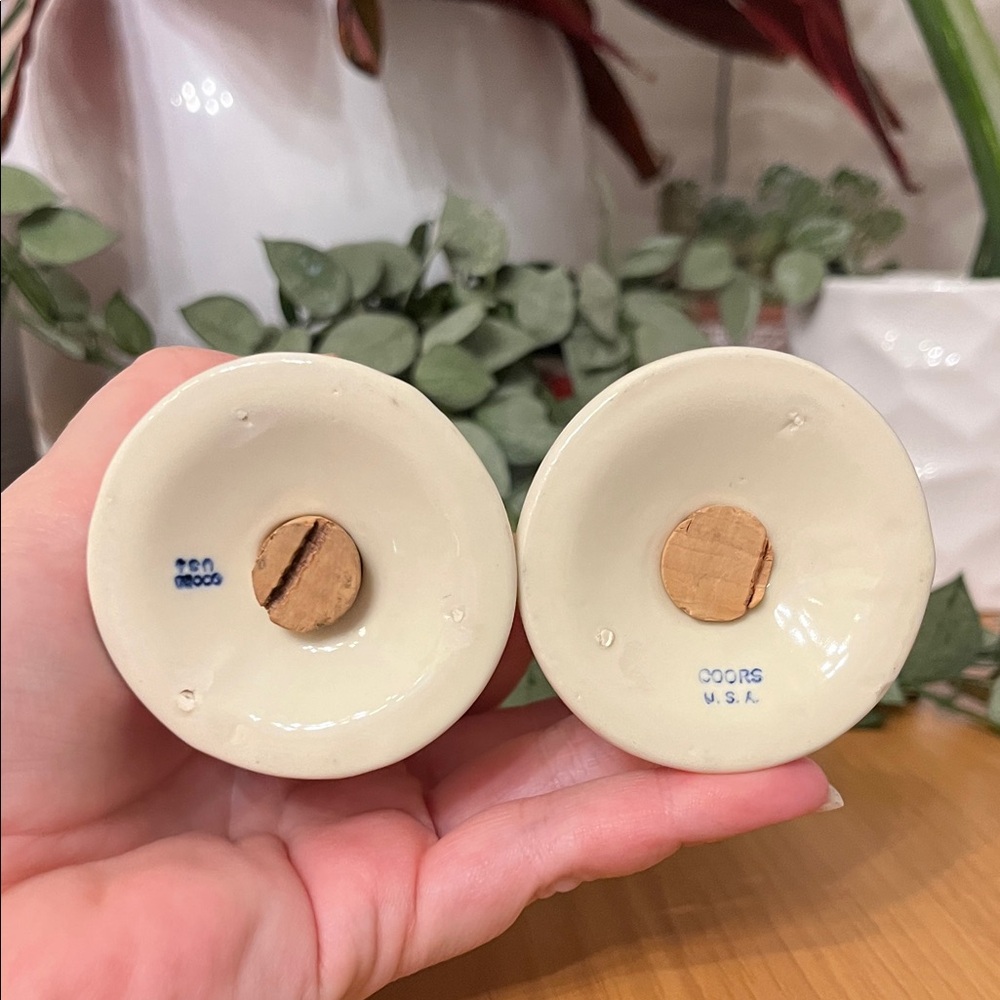 Coors Pottery Vintage 1930’s Salt & Pepper Shaker Set EUC - Picture 4 of 7